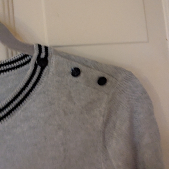 Talbots Light Gray Sweater with Frenchie Dog Design - Picture 3 of 5